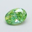 1.02 Ct. Fancy Vivid  Green Oval Lab Grown Diamond