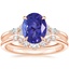 14K Rose Gold Nadia Diamond Ring with Aria Contoured Diamond Ring