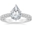 18K White Gold Sienna Half Coverage Diamond Ring, smalltop view