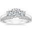 18K White Gold Petite Three Stone Trellis Diamond Ring (1/3 ct. tw.) with Luxe Sia Diamond Open Ring (1/5 ct. tw.)