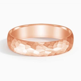 Canyon Matte Slim Profile 5mm Wedding Ring in 14K Rose Gold