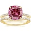 18K Yellow Gold Petite Viviana Diamond Ring (1/6 ct. tw.) with Curved Ballad Diamond Ring (1/6 ct. tw.)