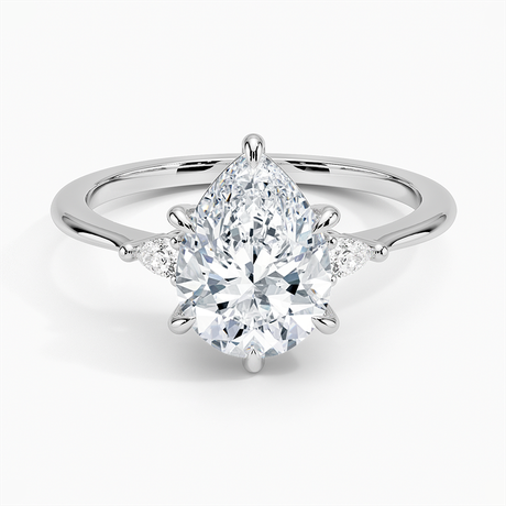 18K White Gold Aria Three Stone Diamond Ring (1/10 ct. tw.)