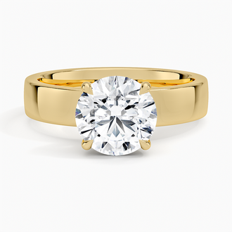 Peyton 4mm Solitaire with 2ct Round Certified Lab Diamond in 18K Yellow Gold