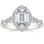 Platinum Tiara Halo Diamond Ring, smalltop view