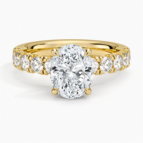 18K Yellow Gold Ellora Half Coverage Diamond Ring
