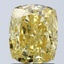 2.01 Ct. Fancy Vivid Yellow Cushion Lab Grown Diamond