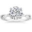 18K White Gold Alya Twist Solitaire Ring, smalltop view