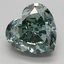 3.04 Ct. Fancy Vivid Green Heart Lab Grown Diamond