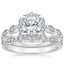 Platinum Cadenza Halo Diamond Ring with Tiara Diamond Ring (1/10 ct. tw.)
