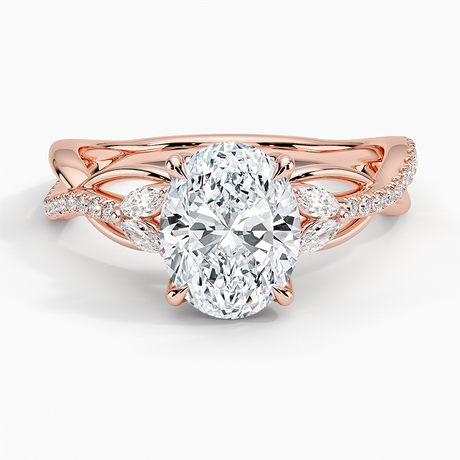 14K Rose Gold Garland Diamond Ring