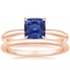 14K Rose Gold Freesia Ring with Petite Comfort Fit Wedding Ring