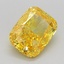 0.84 Ct. Fancy Vivid Yellow Cushion Lab Grown Diamond