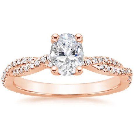 14K Rose Gold Petite Luxe Twisted Vine Bridal Set (1/2 ct. tw.)