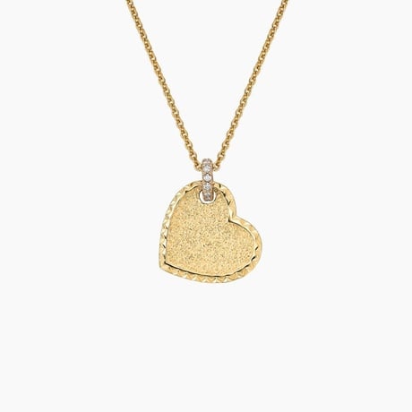 Engravable Heart Shaped Pavé Diamond Necklace