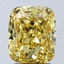 3.02 Ct. Fancy Vivid Yellow Cushion Lab Grown Diamond