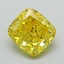2.53 Ct. Fancy Vivid Yellow Cushion Lab Grown Diamond