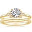 18K Yellow Gold Fiorella Diamond Ring with Petite Comfort Fit Wedding Ring