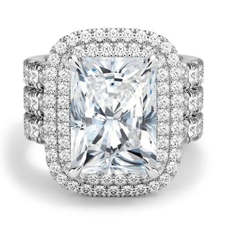 Custom Radiant Diamond Double Halo Ring