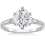 18K White Gold Hudson Engraved Ring, smalltop view