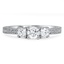 Custom Celtic Antique Scroll Three Stone Trellis Ring