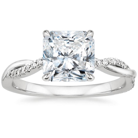 18K White Gold Petite Twisted Vine Diamond Bridal Set (1/4 ct. tw.)
