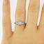 The Stella Ring, smalltop view on a hand
