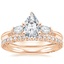 18K Rose Gold Simply Tacori Three Stone Marquise Diamond Ring with Tacori Petite Crescent Diamond Ring (1/4 ct. tw.)