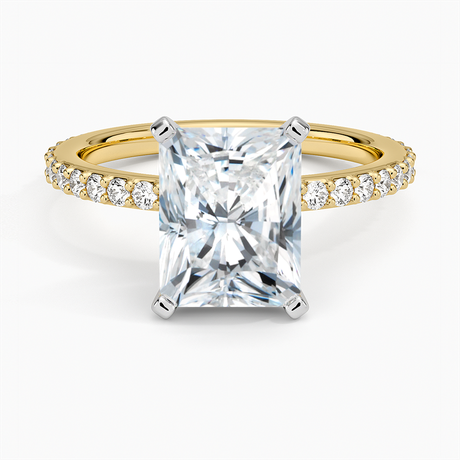 18K Yellow Gold Petite Shared Prong Three-Quarter Coverage Diamond Ring (1/3 ct. tw.)