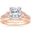 14K Rose Gold Begonia Vine Diamond Ring (1/2 ct. tw.) with Petite Comfort Fit Wedding Ring