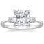 Platinum Petite Selene Three Stone Diamond Ring (1/10 ct. tw.), smalltop view