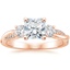 14K Rose Gold Petite Twisted Vine Three Stone Diamond Ring (2/5 ct. tw.), smalltop view