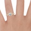 18K Yellow Gold Cascade Diamond Ring, smallzoomed in top view on a hand