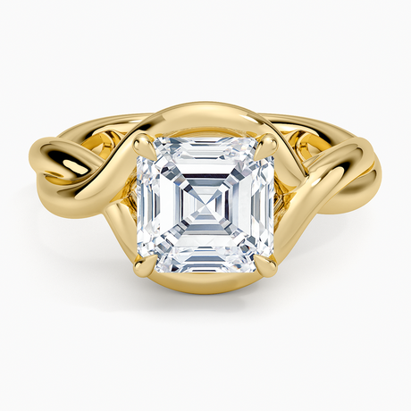 Bypass Twist Bezel Solitaire Diamond Ring