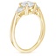 18K Yellow Gold Luxe Trillion Cut Three Stone Diamond Ring, smallside view