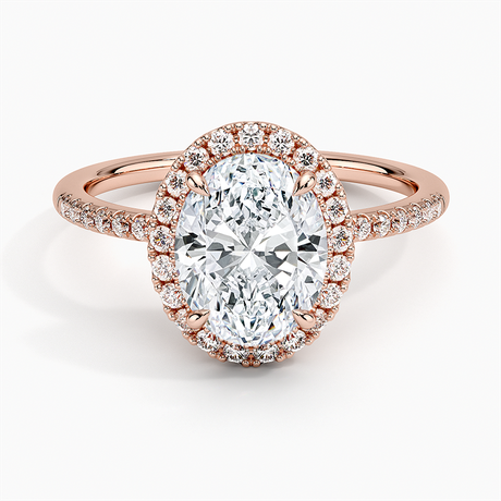 14K Rose Gold Cambria Halo Diamond Ring