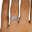 The Toille Ring, smallzoomed in top view on a hand