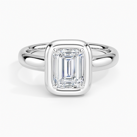 18K White Gold Andrea Bezel Prong Ring