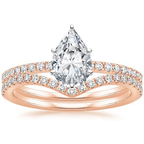 14K Rose Gold Ballad Diamond Ring (1/8 ct. tw.) with Flair Diamond Ring (1/6 ct. tw.)