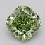 2.77 Ct. Fancy Vivid  Green Cushion Lab Grown Diamond