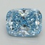 3.02 Ct. Fancy Vivid Blue Cushion Lab Grown Diamond