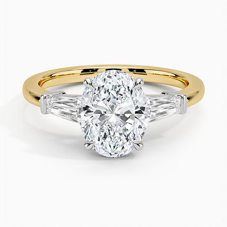 Mixed Metal Symphony Three Stone Diamond Ring
