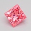1.10 Ct. Fancy Vivid Pink Princess Lab Grown Diamond
