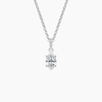 Pavé Diamond Bail Pendant in 18K White Gold