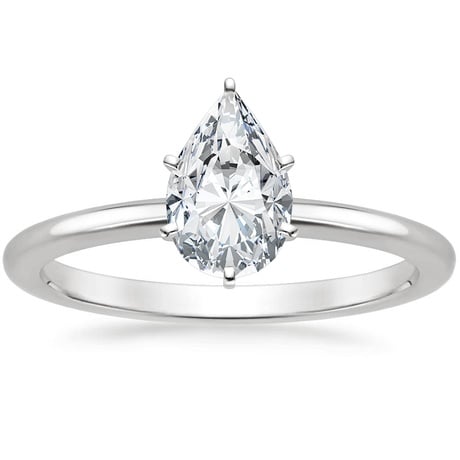 18K White Gold Six-Prong Petite Comfort Fit Bridal Set