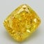 4.01 Ct. Fancy Vivid Yellow Cushion Lab Grown Diamond