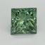 0.99 Ct. Fancy Vivid Pacific Green Princess Lab Grown Diamond