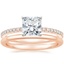 14K Rose Gold Luxe Ballad Diamond Ring (1/4 ct. tw.) with Petite Comfort Fit Wedding Ring