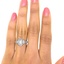 The Jeffie Ring, smallzoomed in top view on a hand