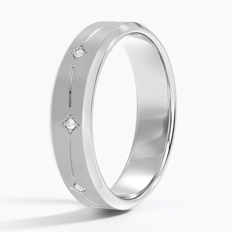 Luxe Cosmos Diamond 5.5mm Wedding Ring in 18K White Gold